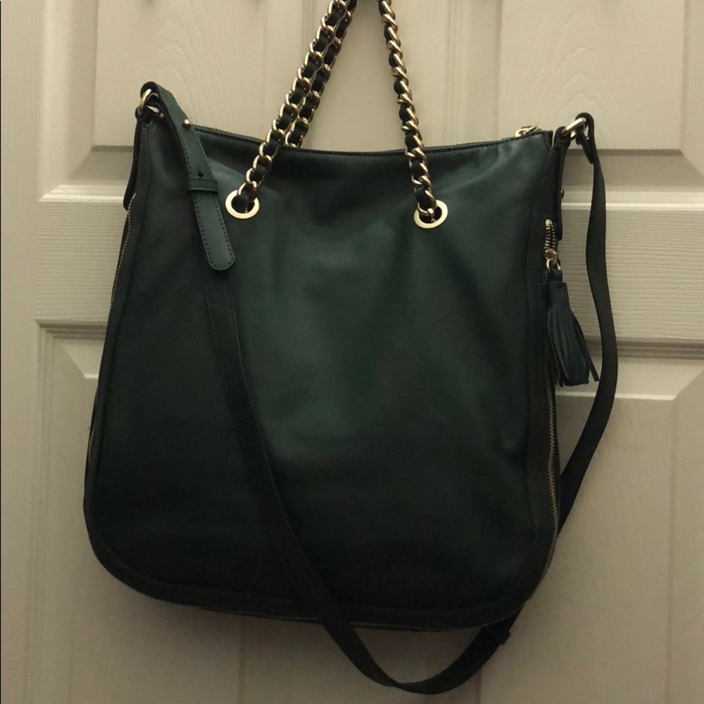Green G.I.L.I leather crossbody satchel